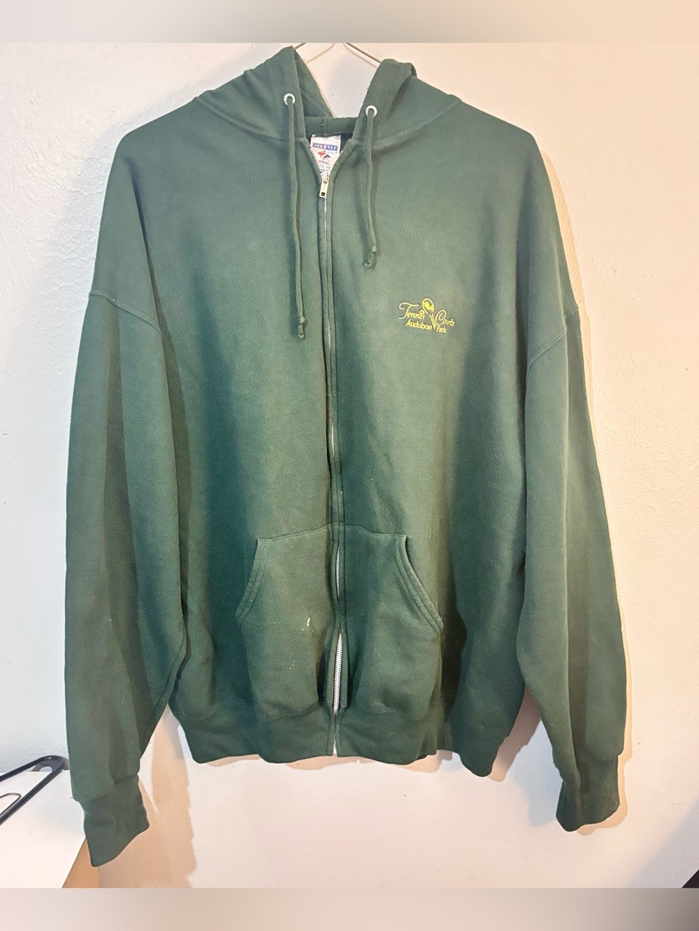Jerzees Forest Green Full-Zip Hoodie with Yellow Logo